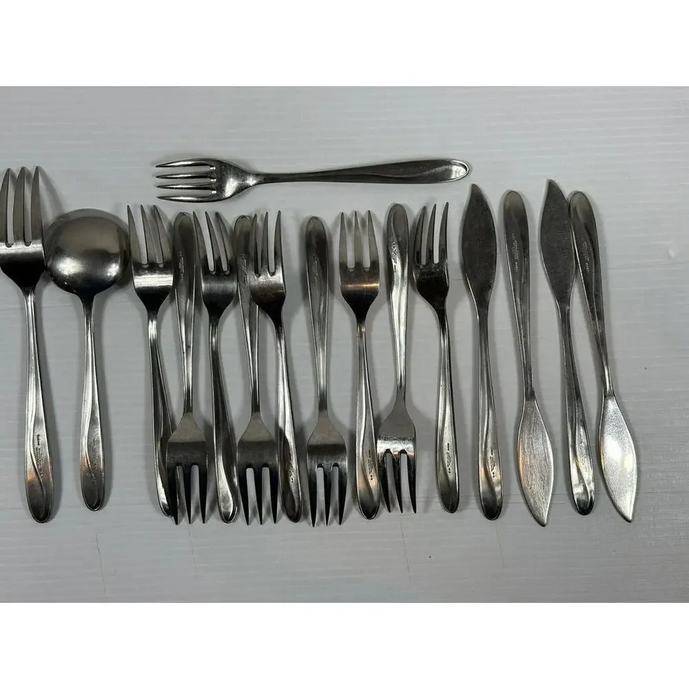 16pc Vintage SIPELIA DE-LUXE Cutlery Stainless Steel‎ Sheffield England Rose MCM